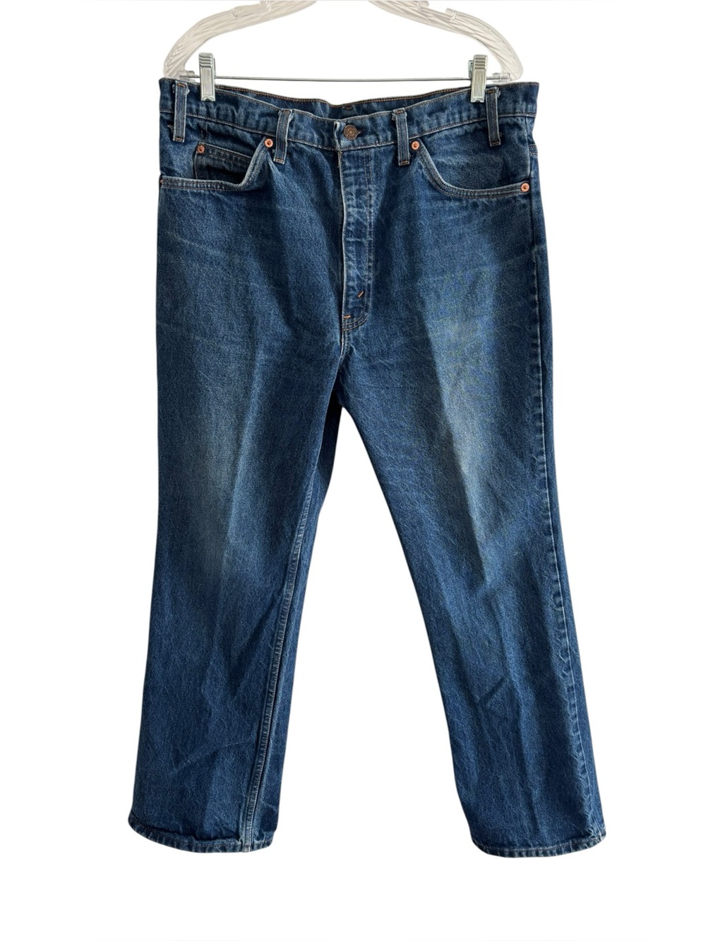 Levi’s 517 orange label red bat wing tag. Date 0392.  38/30 bootcut